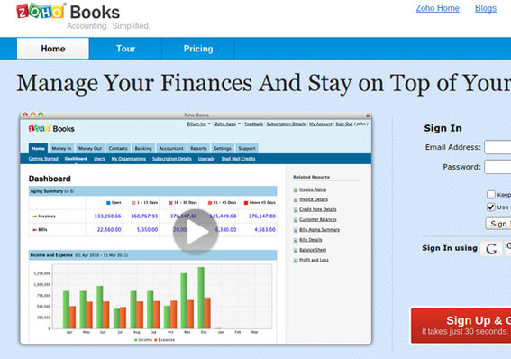 Zoho Books is a simple business account tool.