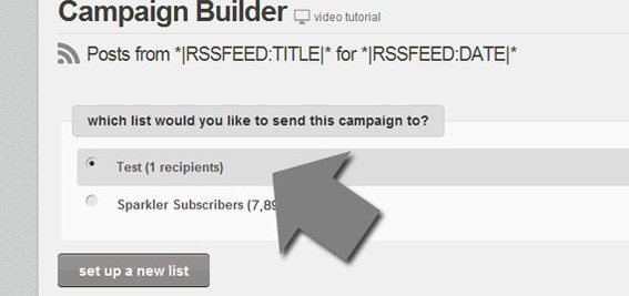 Select the list that should receive the RSS-to-email campaign.