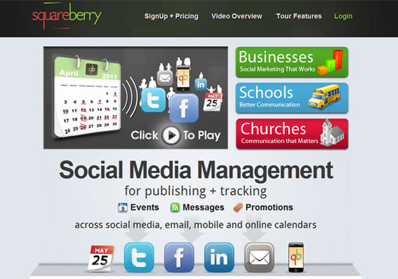 Squareberry may be thought of as a social publishing calendar tool.