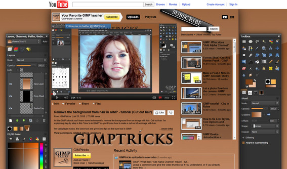 You can find GIMPtricks' tutorials on YouTube.