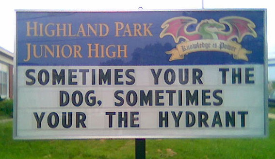 Here a school makes a common error: "your" instead of "you're." Thanks to Steve Dinn for this Creative Commons image.