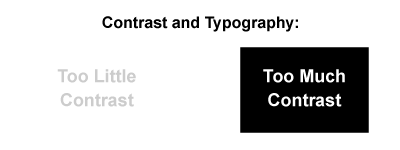 Contrast can be used to make text legible without becoming an eyesore.