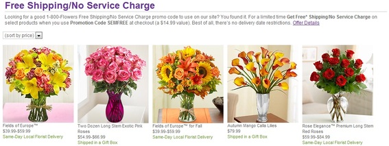 1800flowers.com includes shipping costs as part of the product price.