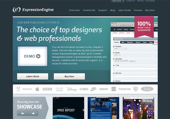 Expression Engine works will with ecommerce platforms like Magento.