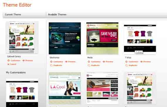 Magento Go has a few attractive themes to choose from.