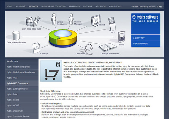 Among its many features, Hybris B2C Commerce offers centralized product and price management.