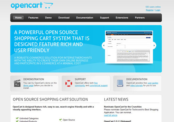 OpenCart is aimed at very small online merchants. 