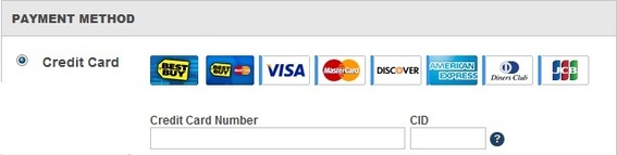 Best Buy supports a wide range of credit cards. 
