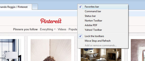 Internet Explorer 9 calls its bookmark bar a "Favorites Bar."
