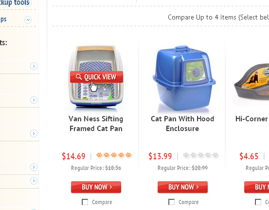 "Van Ness Sifting Framed Cat Pan," as shown on the category page.
