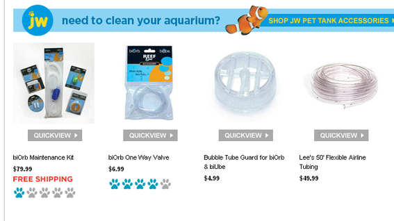 Petco.com places the "QuickView" link directly below the product image, which helps eliminate confusion.