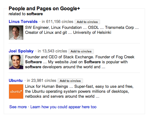 People and Pages is a new element added to Google search results.
