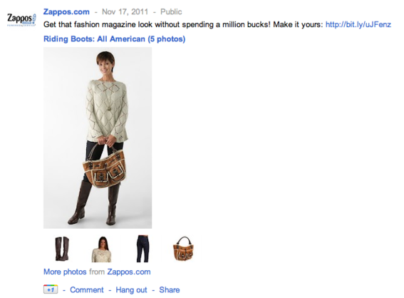Zappos is a good example of how merchants can use Google+.