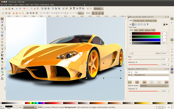 Inkscape is the most popular free vector-image editor.
