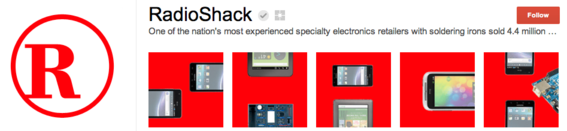 Radio Shack creates a puzzle-like effect with its photos.