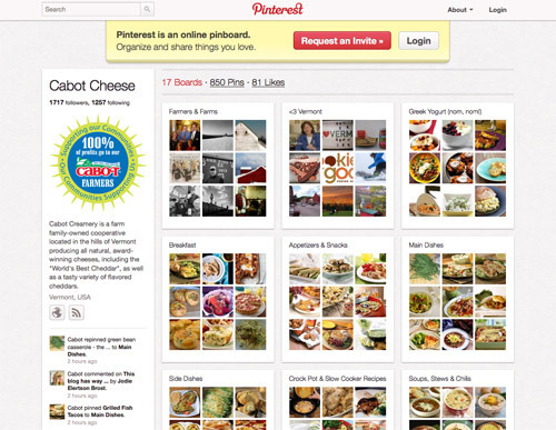 Cabot Cheese on Pinterest.