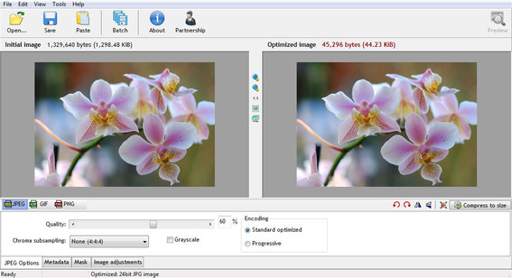 RIOT is a freeware, Windows application that helps optimize images.