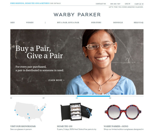 The Warby Parker site is functional and beautiful.