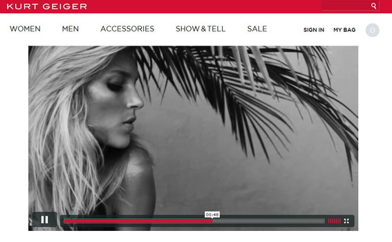 The Show and Tell section of the Kurt Geiger site is an example of content marketing.