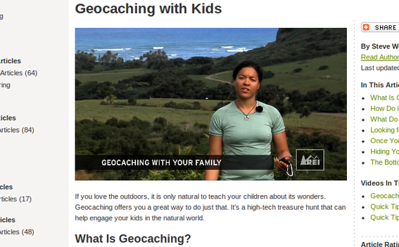 REI's "Geocaching with Kids" article is a good example of high-quality, but simple, content marketing.