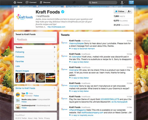 Kraft Foods on Twitter.