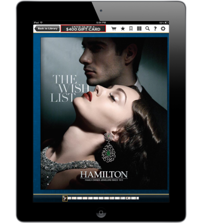 Hamilton Jewelers' tablet app on Catalog Spree.