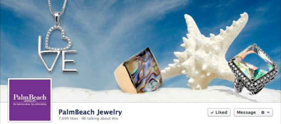 Palm Beach Jewelry's cover has a right-aligned focal point.