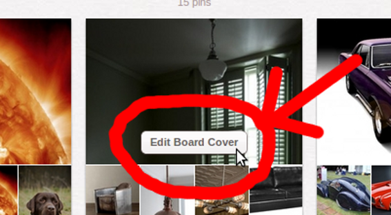 The first step in updating a board cover is to hover over the board.