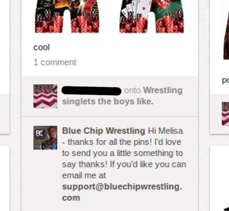 Blue Chip Wrestling rewards users that pin their images.