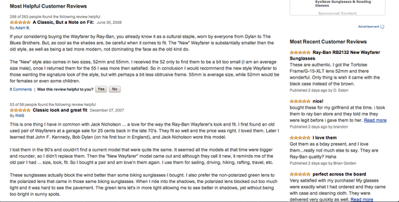 Amazon provides many helpful reviews for each product, reducing the need for shoppers to search elsewhere for them.