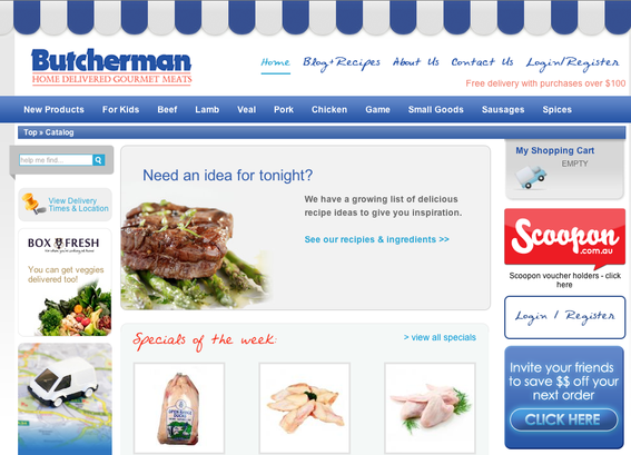 Butcherman home page.