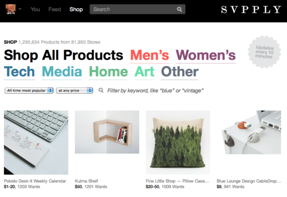 Svpply is a consumer-driven shopping community.