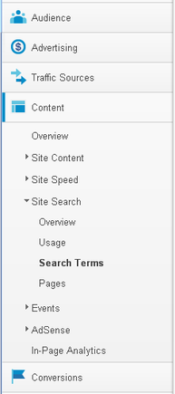 The Google Analytics "Search Terms" page will allow you to see what consumers are searching for.