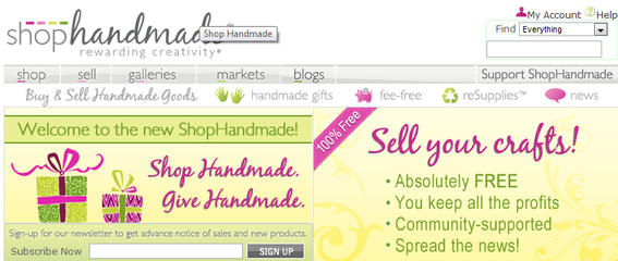 ShopHandmade.com is a niche marketplace for hand-made items.