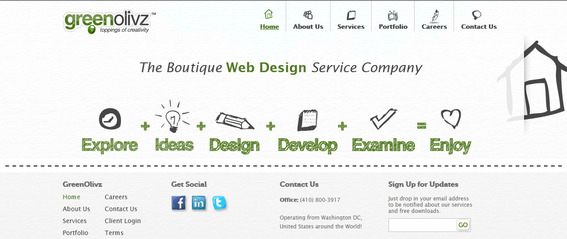 The GreenOlivz site icons look hand-drawn.