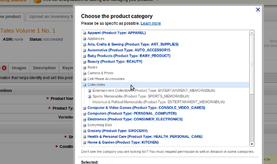 Amazon has a significant category system.