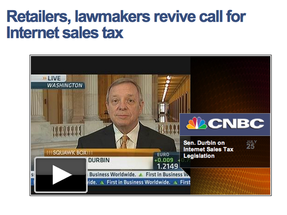 Sen. Richard Durbin recently explained the proposed sales tax legislation in a CNBC interview. 