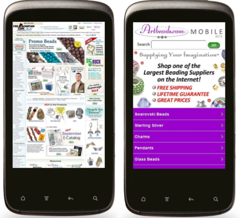 Viewing a regular site on a mobile device can be awkward, especially when compared to a mobile-friendly site.