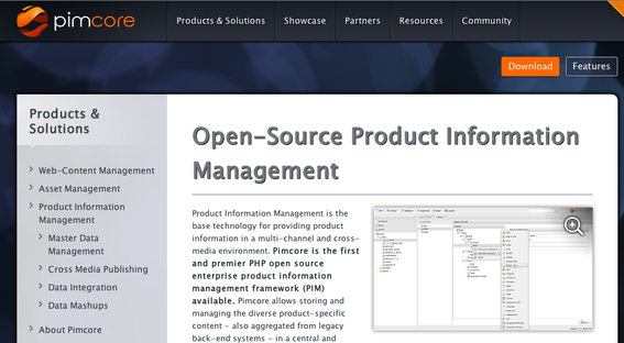 Pimcore is an open-source, PHP-based product information management solution.