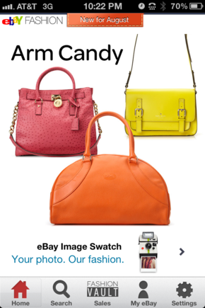 The eBay fashion app focuses on a specific aspect of its business.