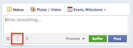 Click the target icon to enable post targeting.