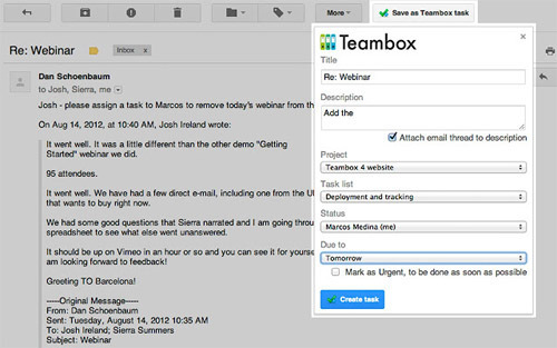 Teambox for Gmail.