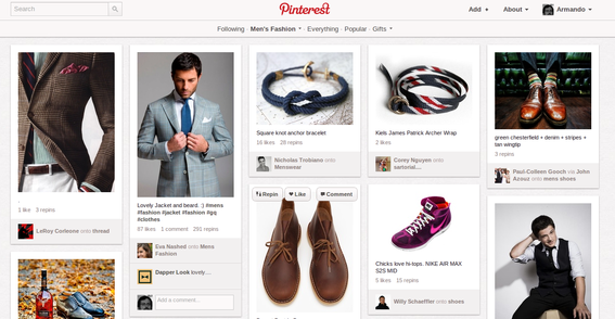 Pinterest is akin to a large, ever changing lookbook.
