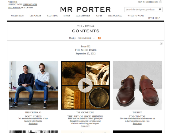 The Journal on the Mr. Porter site puts business blogging on par with magazines.