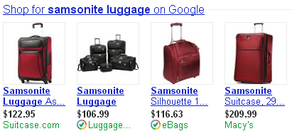 "Luggage..." and "eBags..." are Trusted Stores.