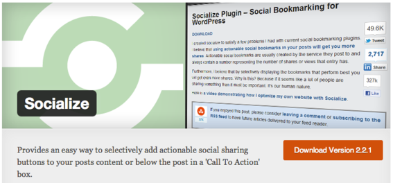 Socialize was designed to make managing and adding social buttons easy.