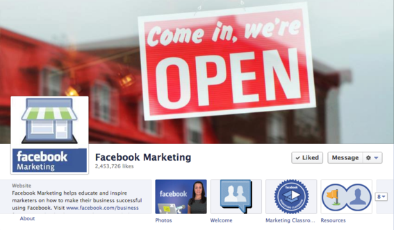 Facebook Marketing is a fan page for small businesses.