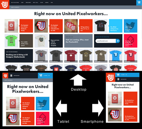 The United Pixelworkers site renders well on all devices.