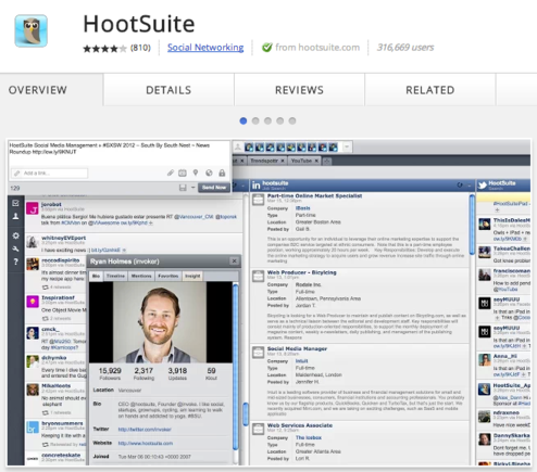 This app links users to their HootSuite account.