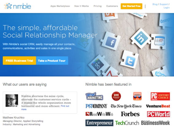 Nimble is a CRM tool with social in mind.